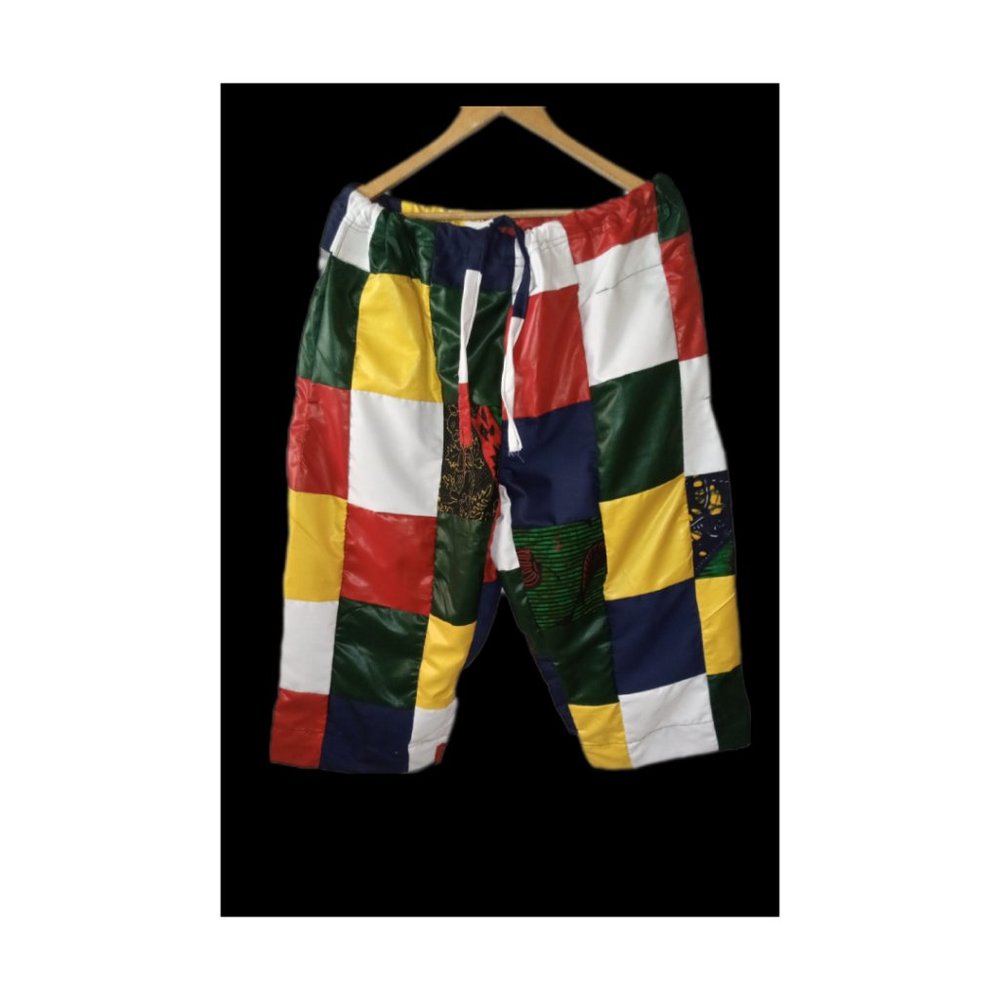 NEW Custom Made Shorts Set BayeFall Injahaz Patchwork Collection With Vest Top - Picture 2 of 2